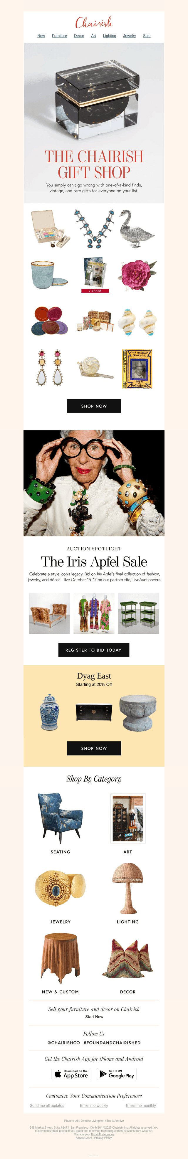 Chairish email from Sat, Oct 11, 2025