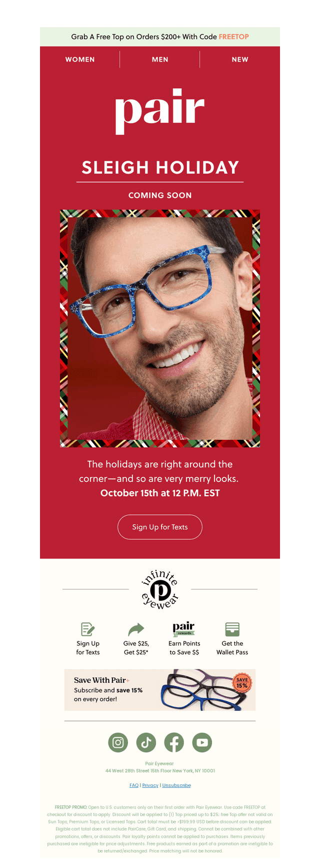 Pair Eyewear email from Sat, Oct 11, 2025