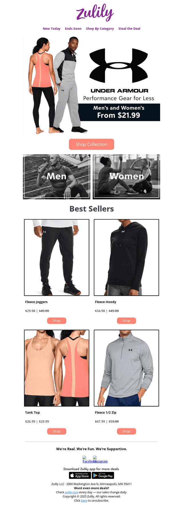 Under Armour for $21.99? That’s elite performance.