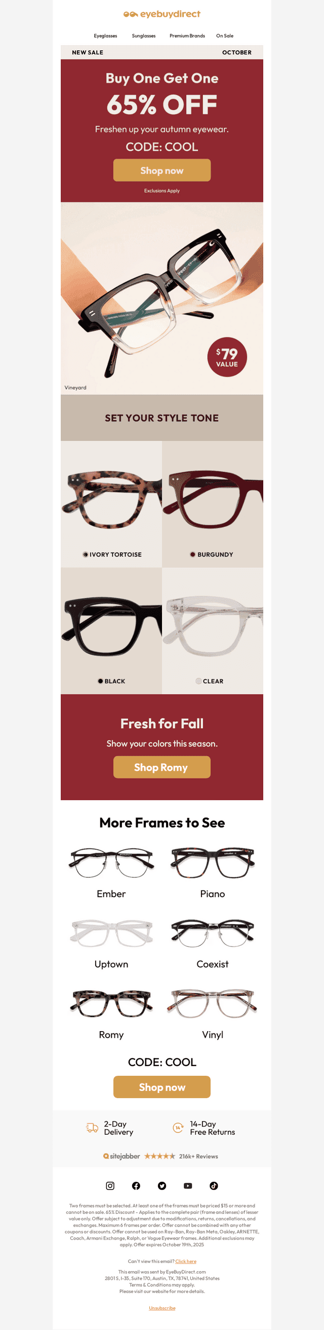 Buy One Get 2nd 65% Off 🍂🤓