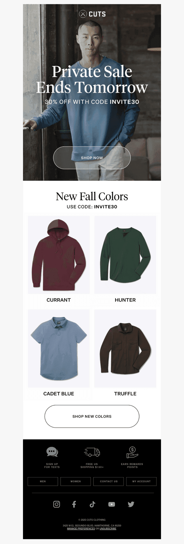New Fall Colors - 30% Off