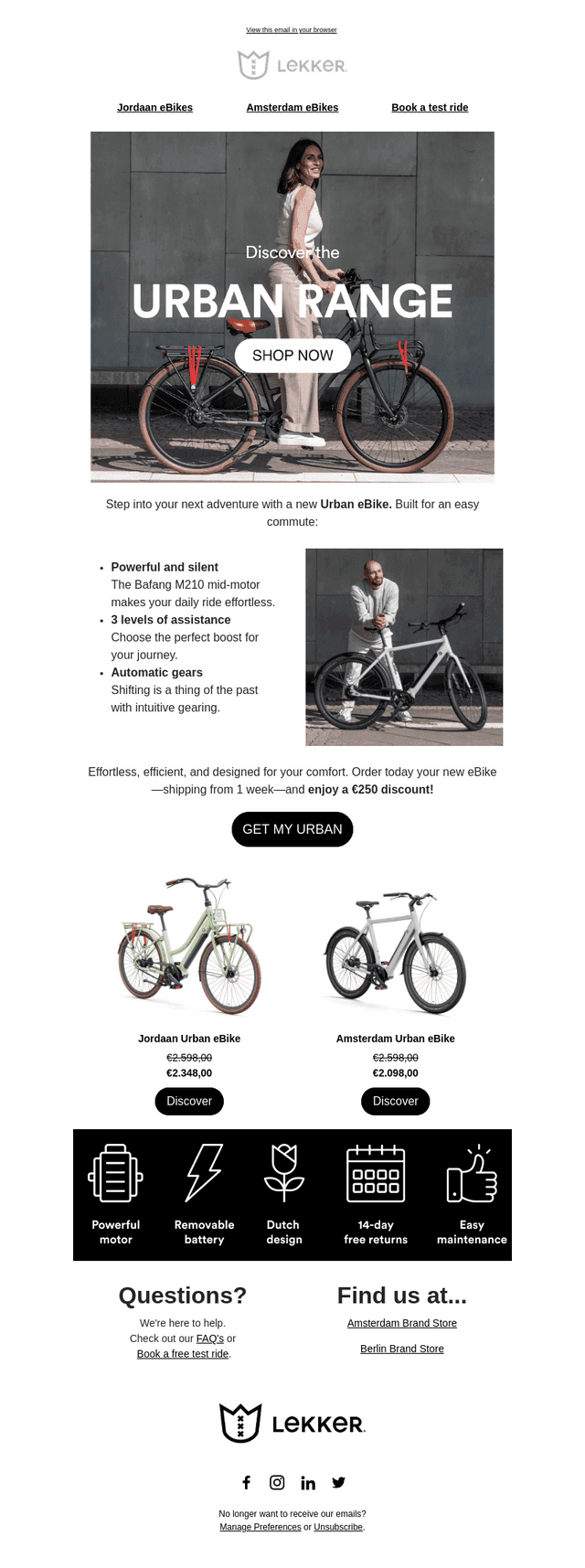 Discover the Urban eBikes