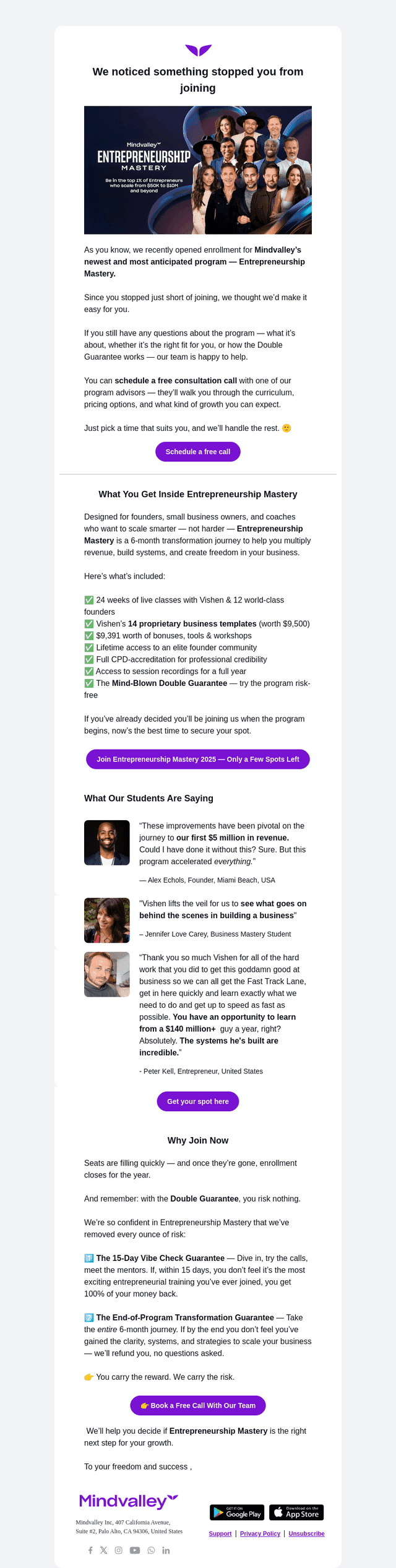 Mindvalley email from Sun, Oct 12, 2025