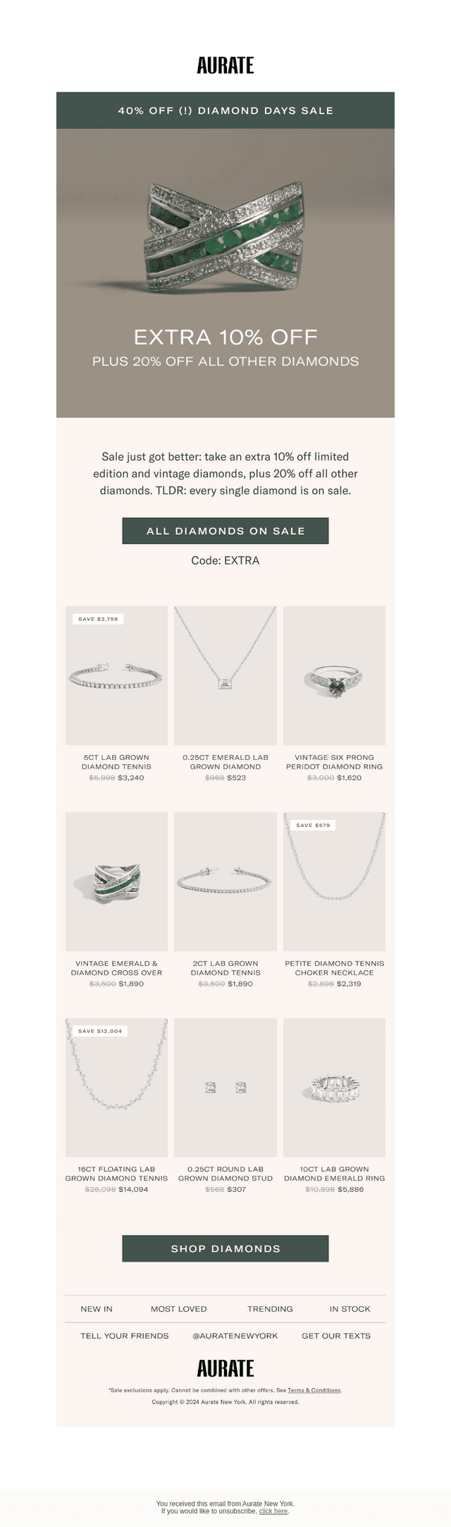 🚨 EXTRA 10% OFF DIAMONDS