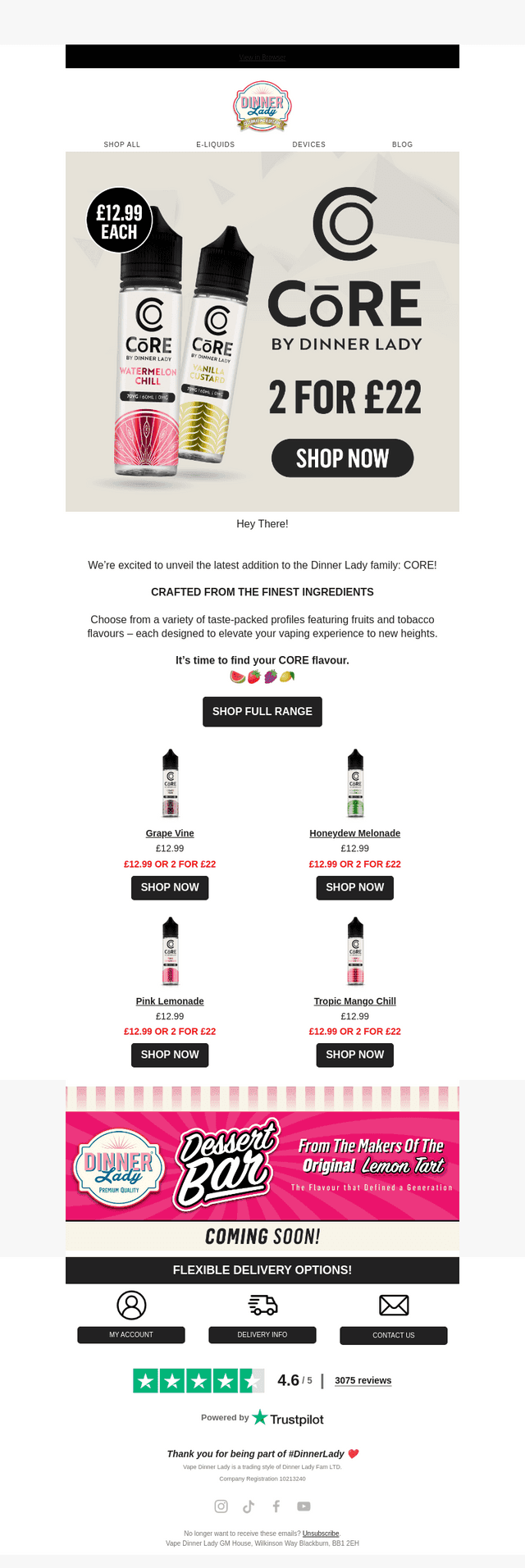 Explore Dinner Lady's Latest: CORE Shortfills!