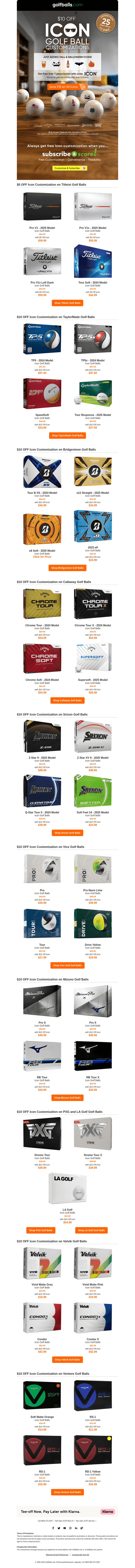 Golfballs email from Sun, Oct 12, 2025