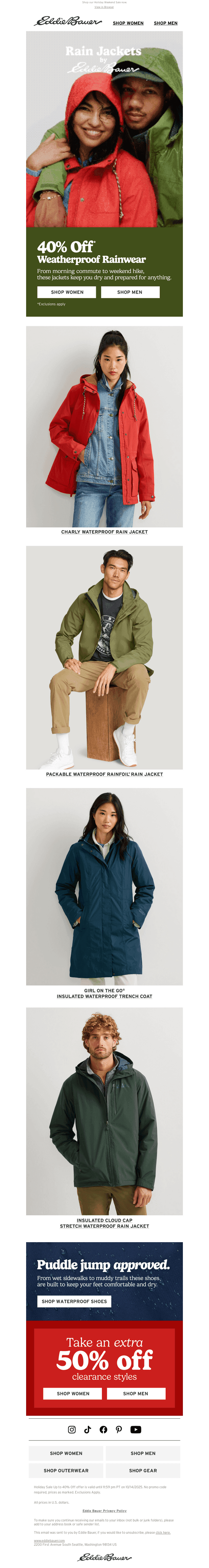 Rainwear - Up To 40% Off!