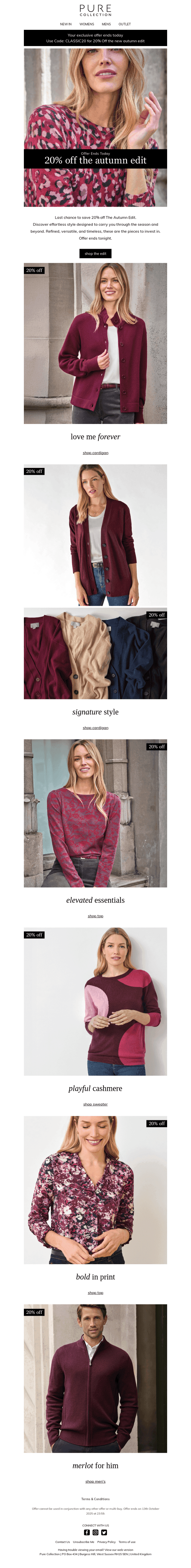 ENDS TODAY | Extra 20% Off The Autumn Edit