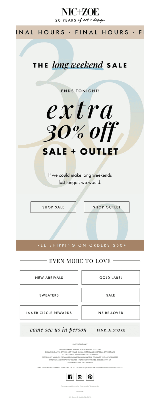 30% EXTRA savings ends today