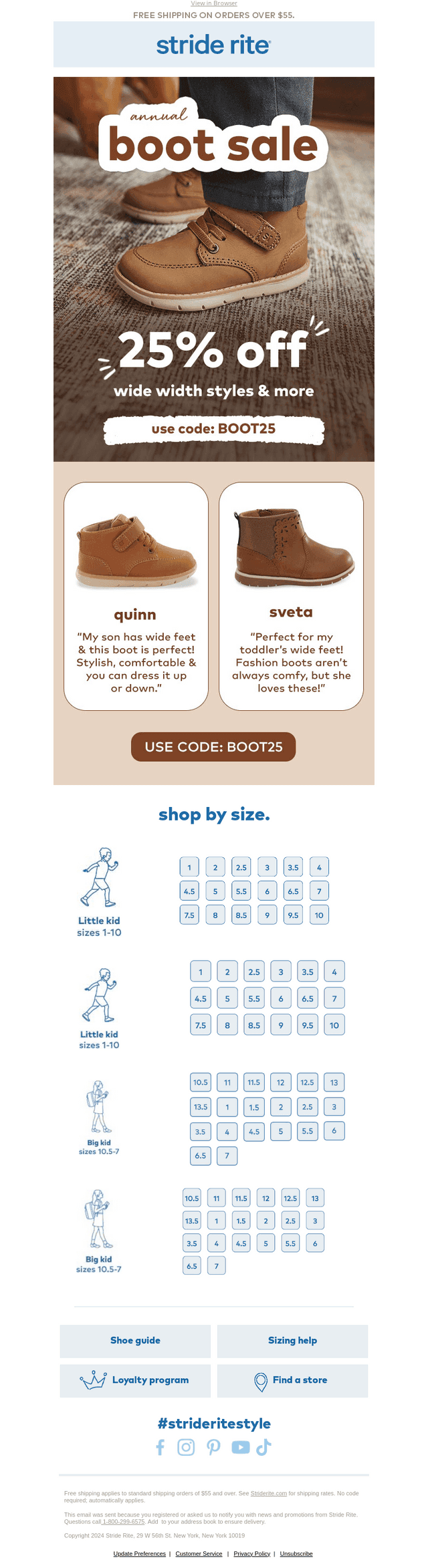 Stride Rite email from Mon, Oct 13, 2025