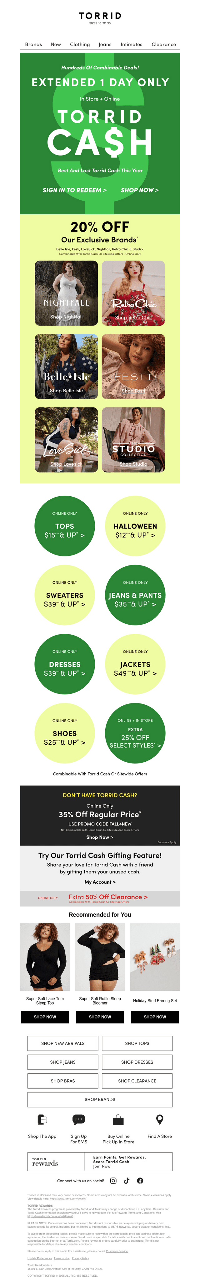 1 MORE DAY: Torrid Cash extended!