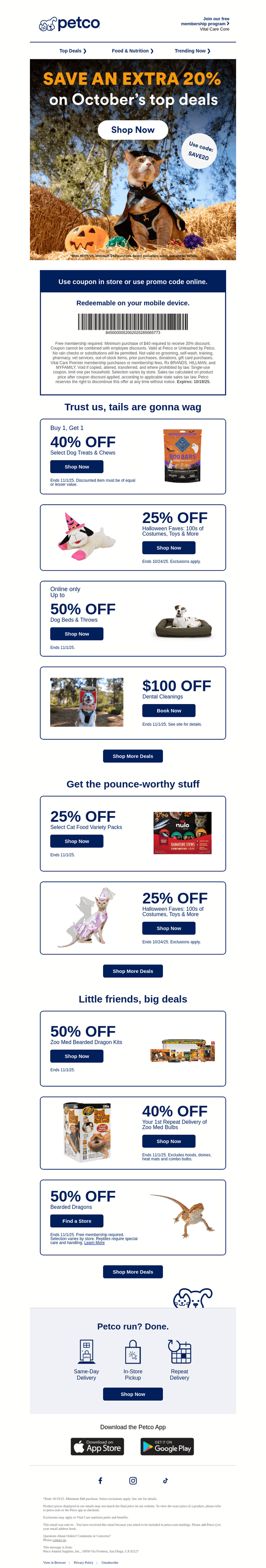 Get an EXTRA 20% OFF your pet’s October deals