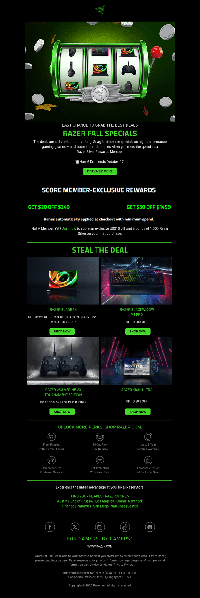 Razer email from Mon, Oct 13, 2025