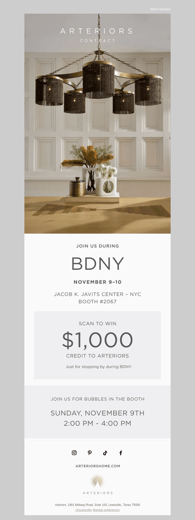 Arteriors Home email from Mon, Oct 13, 2025