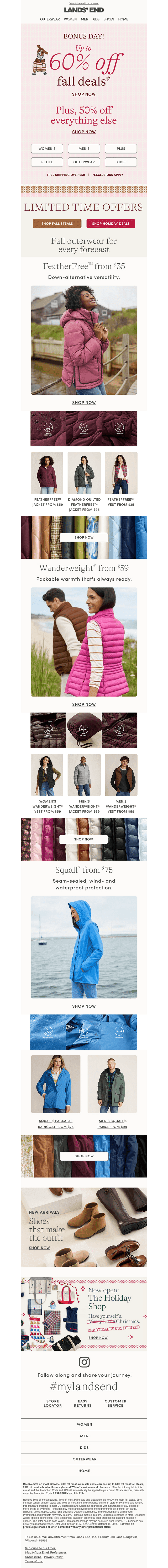 Lands' End email from Tue, Oct 14, 2025