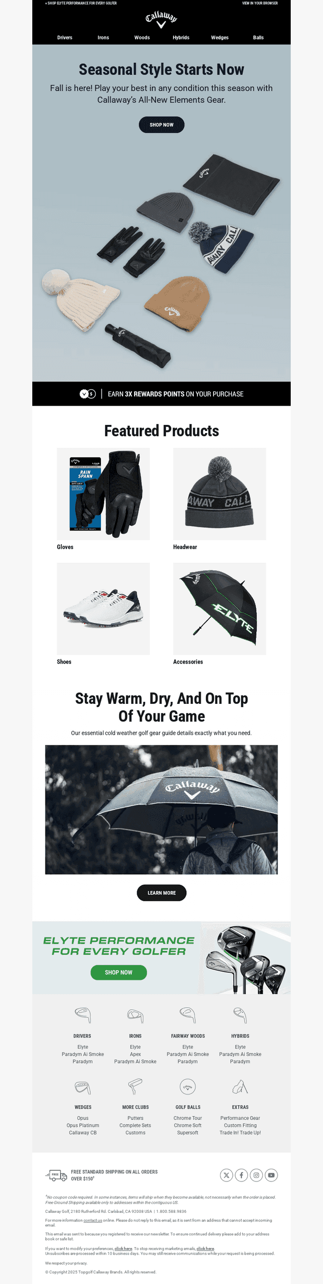 Callaway Golf email from Tue, Oct 14, 2025