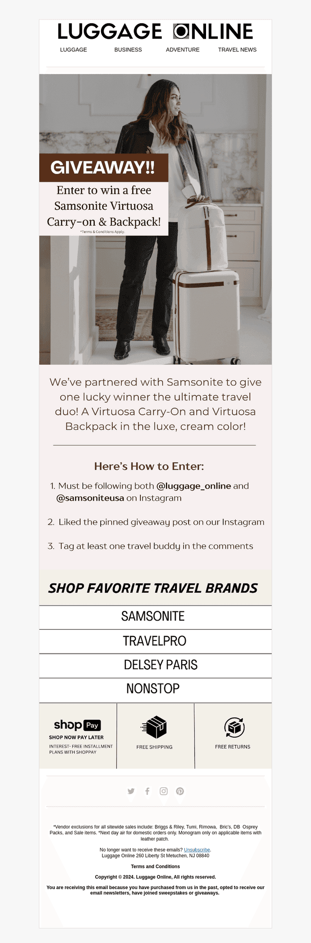Win the Ultimate Samsonite Travel Set