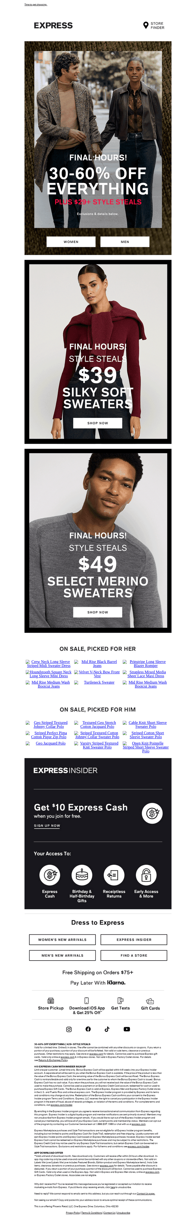 Final hours! 30-60% off everything plus $29+ Style Steals