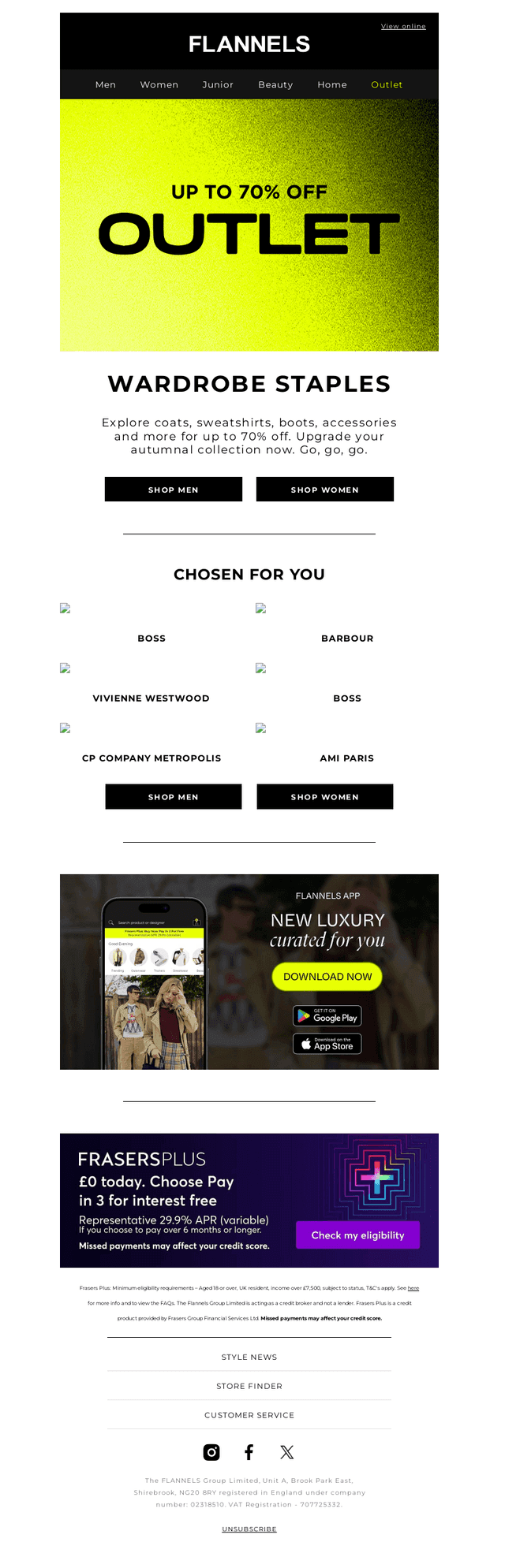 Up to 70% off top designers