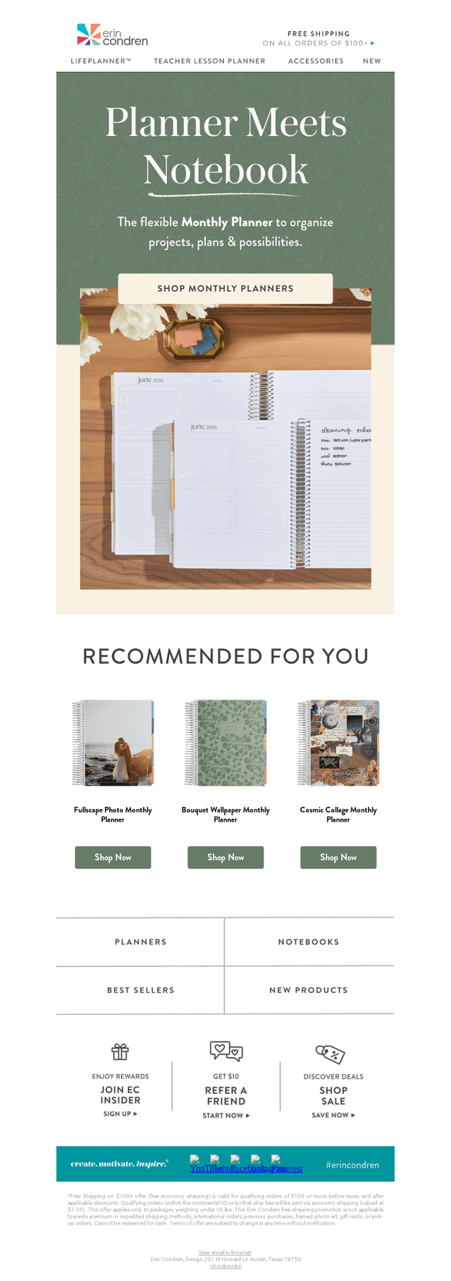 Simplify 2026 with the Monthly Planner
