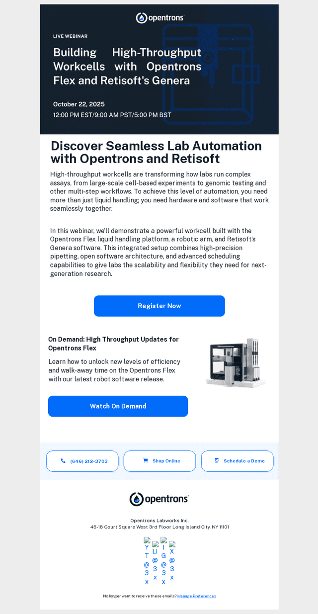 Join Us Next Week: Opentrons and Retisoft Demonstrate a Powerful High Throughput Workcell