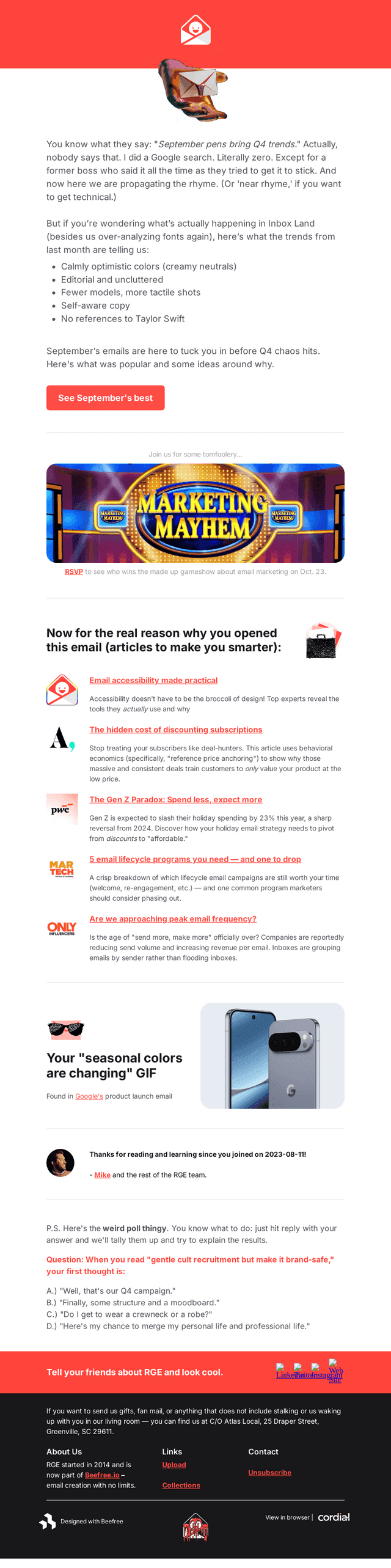 What September emails really say about Q4