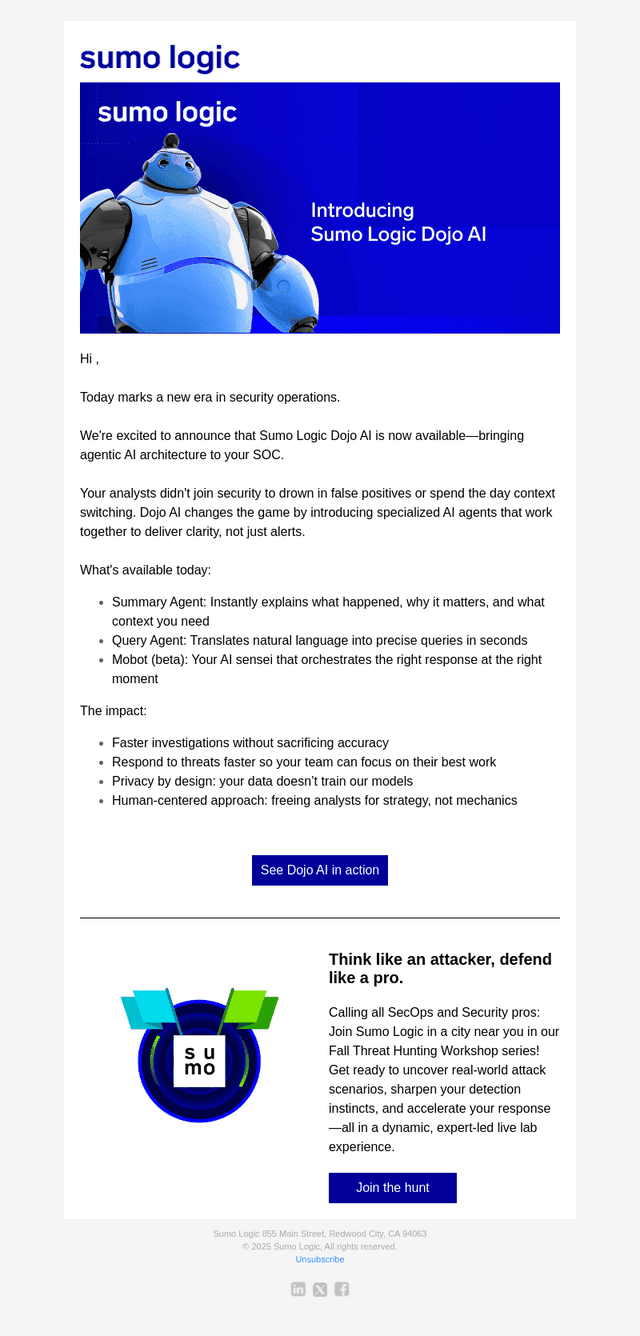 Sumo Logic email from Wed, Oct 15, 2025