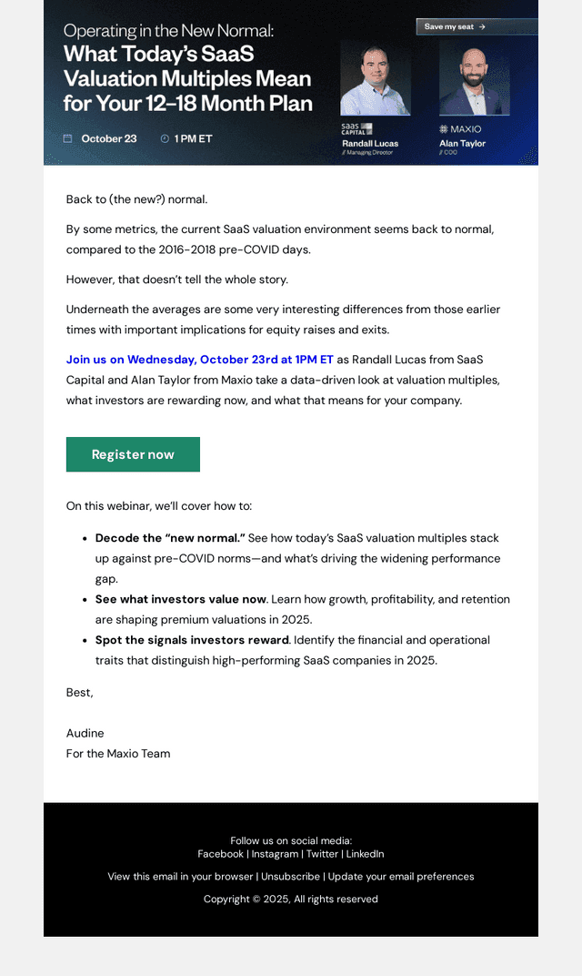 Inside the new normal: How SaaS valuations are shifting again [Webinar]