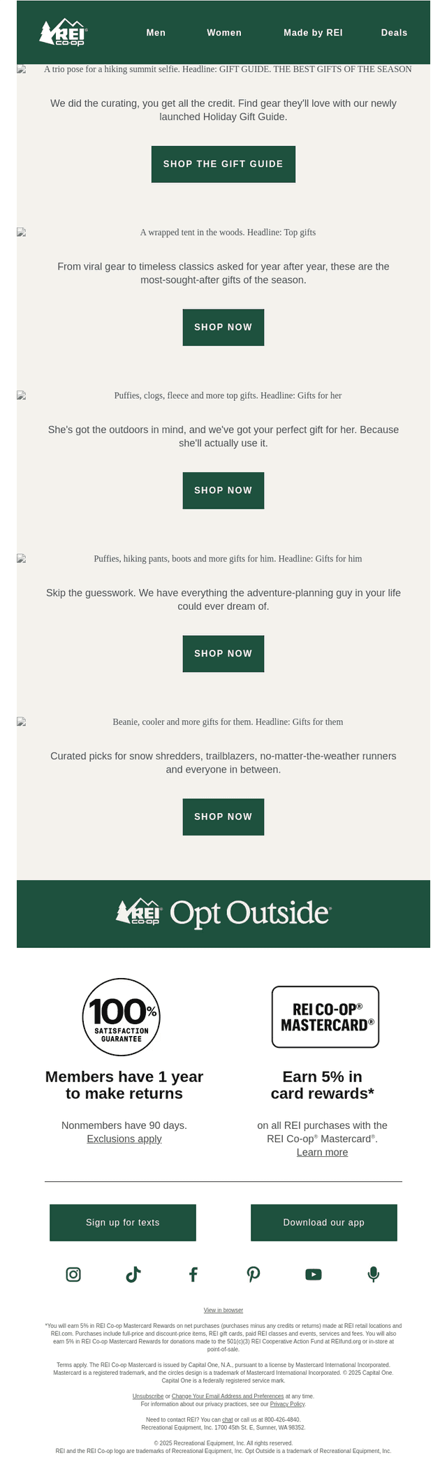 REI email from Wed, Oct 15, 2025