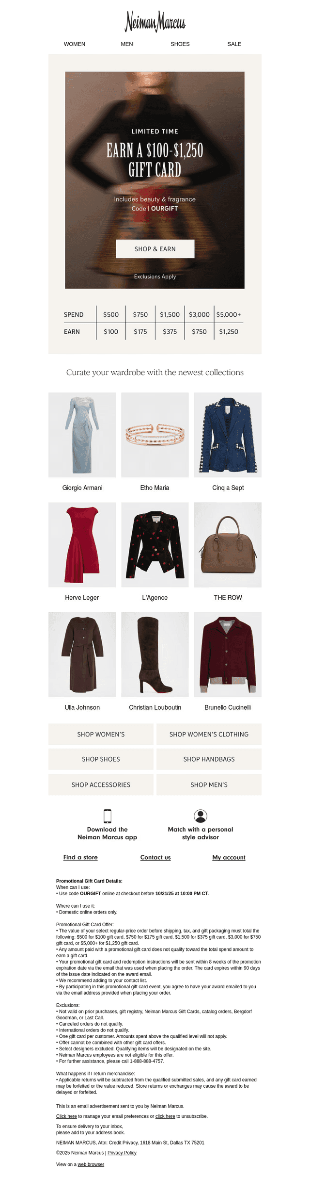 Your $100–$1,250 gift card is waiting