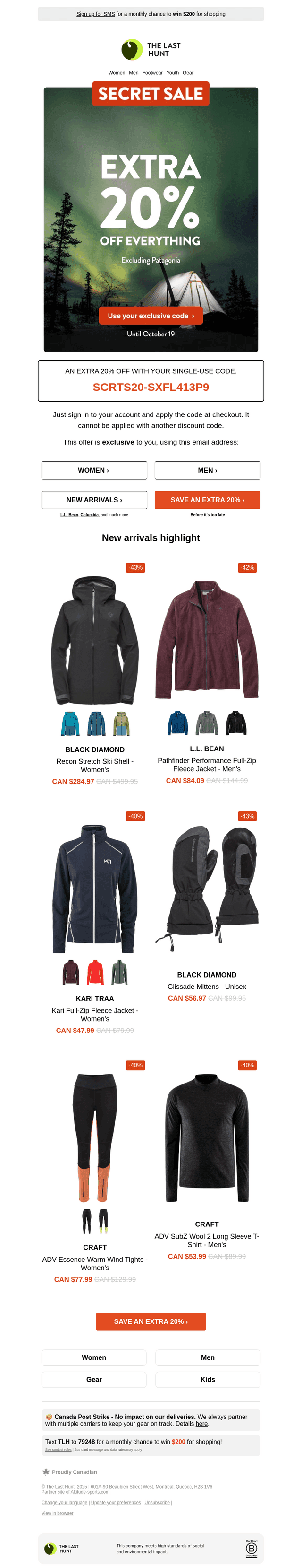 Here's a secret 20% off code for you