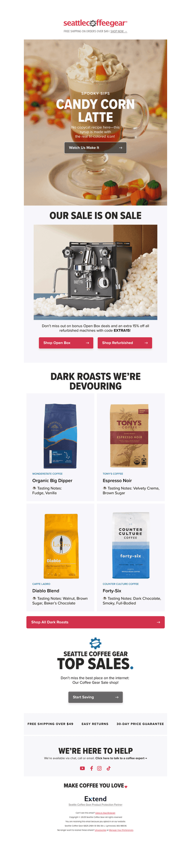 Seattle Coffee Gear email from Thu, Oct 16, 2025