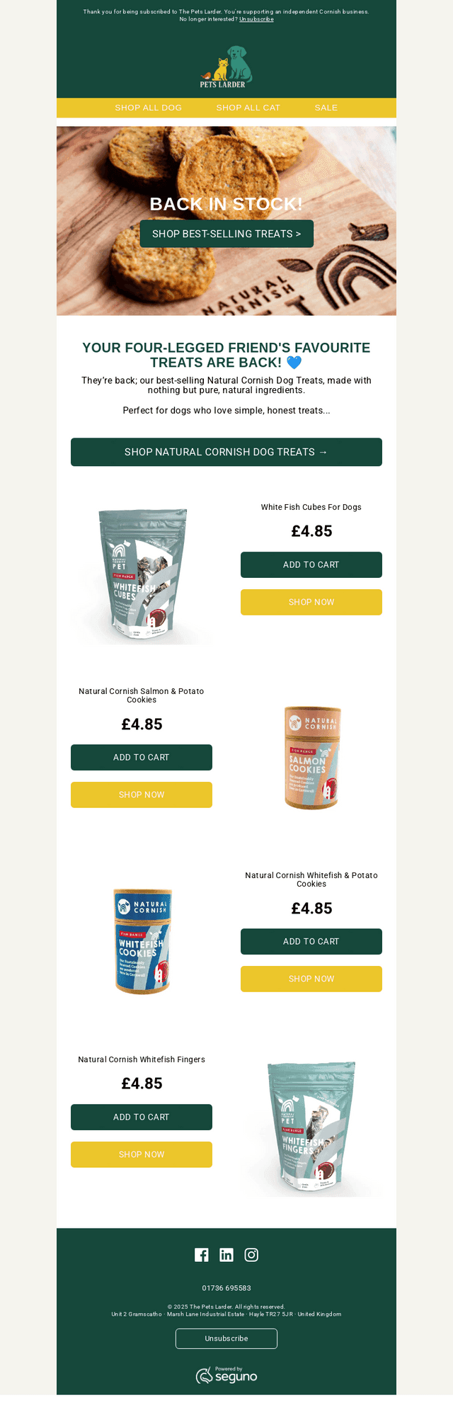 The Pets Larder email from Thu, Oct 16, 2025