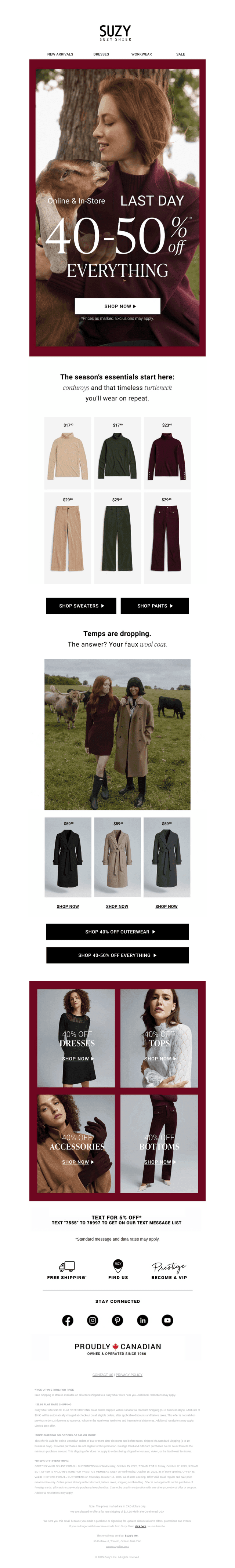 LAST DAY FOR 40-50% OFF EVERYTHING