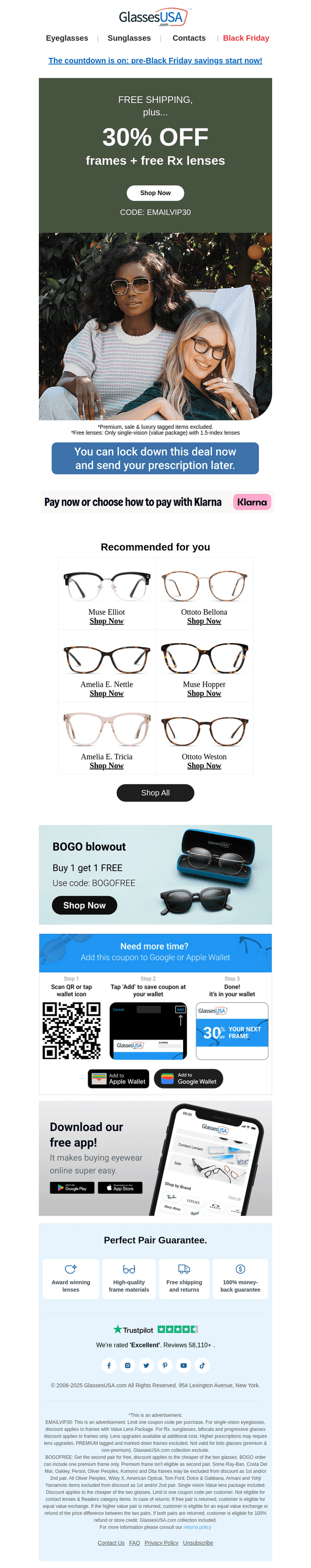 Glasses USA email from Thu, Oct 16, 2025