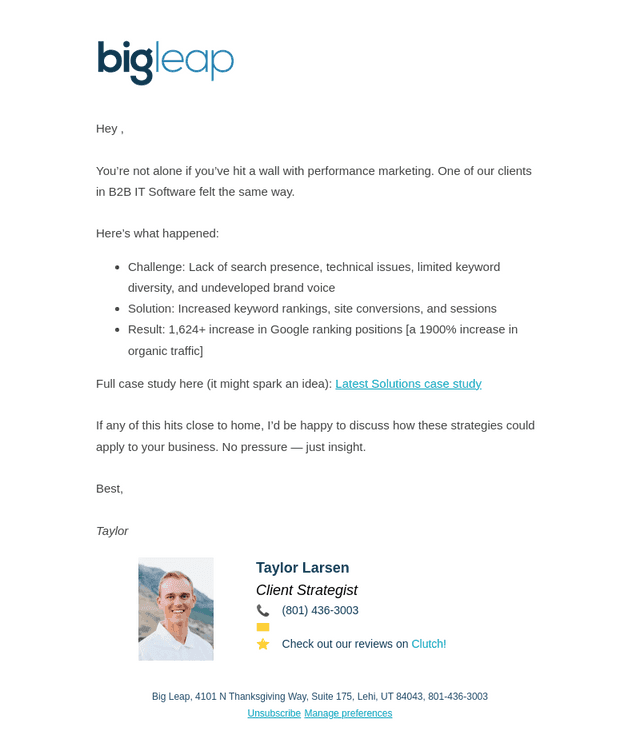Big Leap email from Thu, Oct 16, 2025