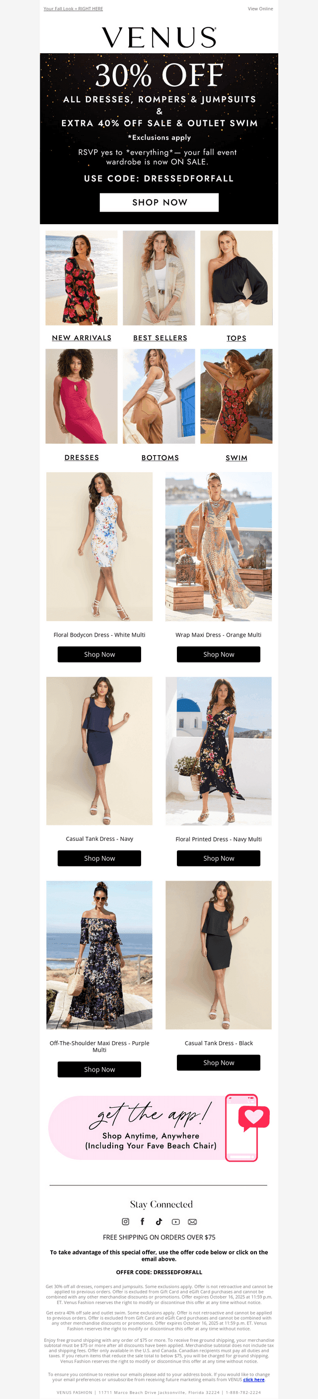 LAST DAY! 30% Off Dresses, Jumpsuits & Rompers