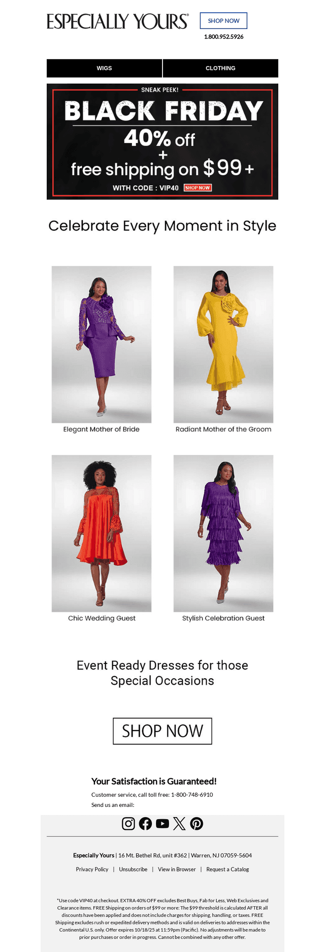Black Friday Preview! Extra 40% OFF + FREE Shipping