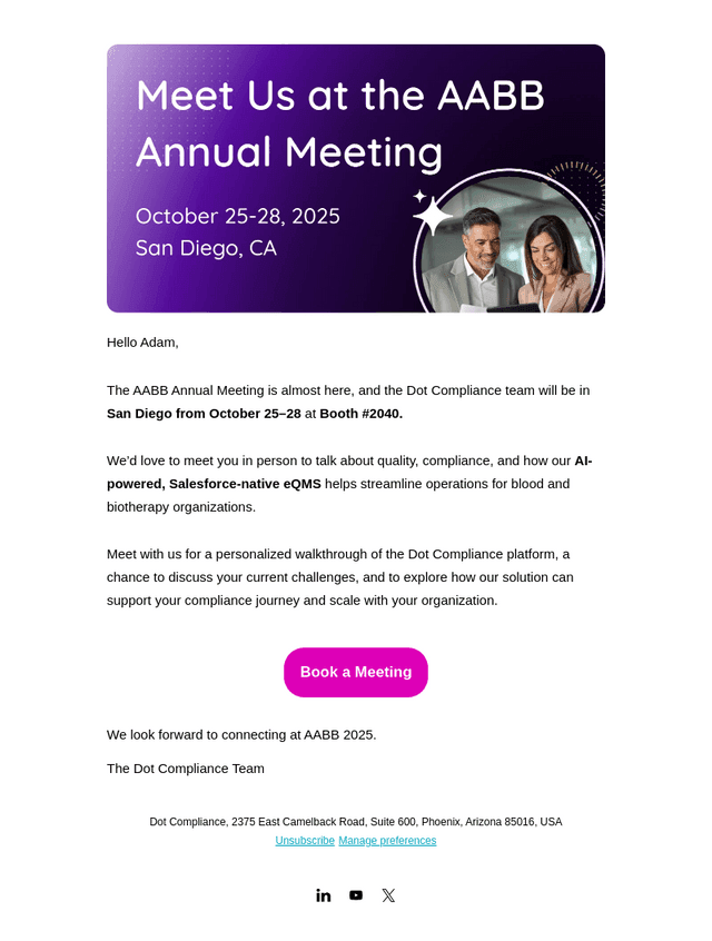 Meet Dot Compliance at AABB 2025 – Booth 2040