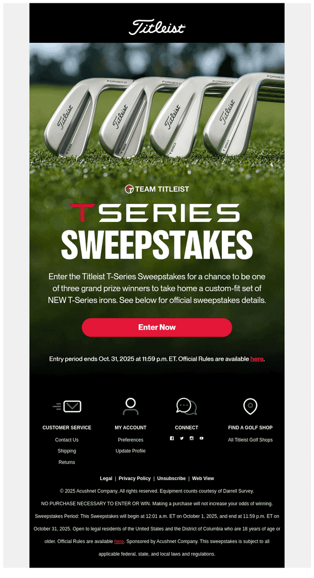 New T-Series Irons Sweepstakes