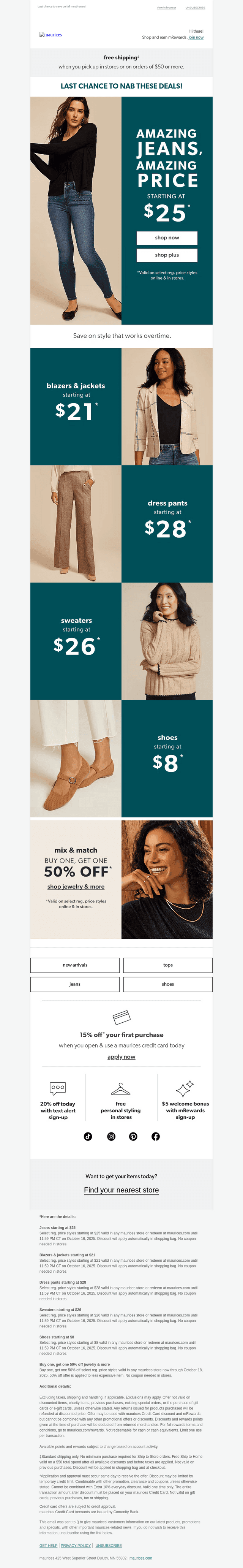 Final hours: jeans for just $25!