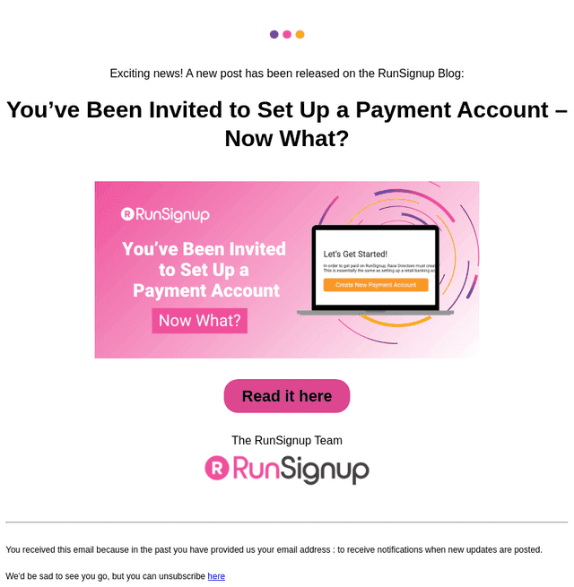 RunSignUp email from Fri, Oct 17, 2025