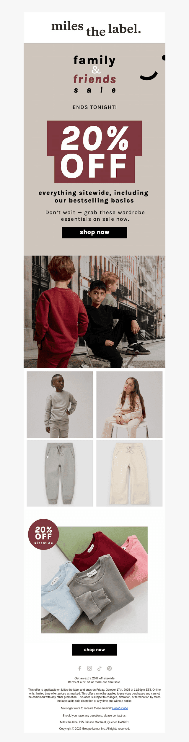 20% off sitewide ends tonight! 👋