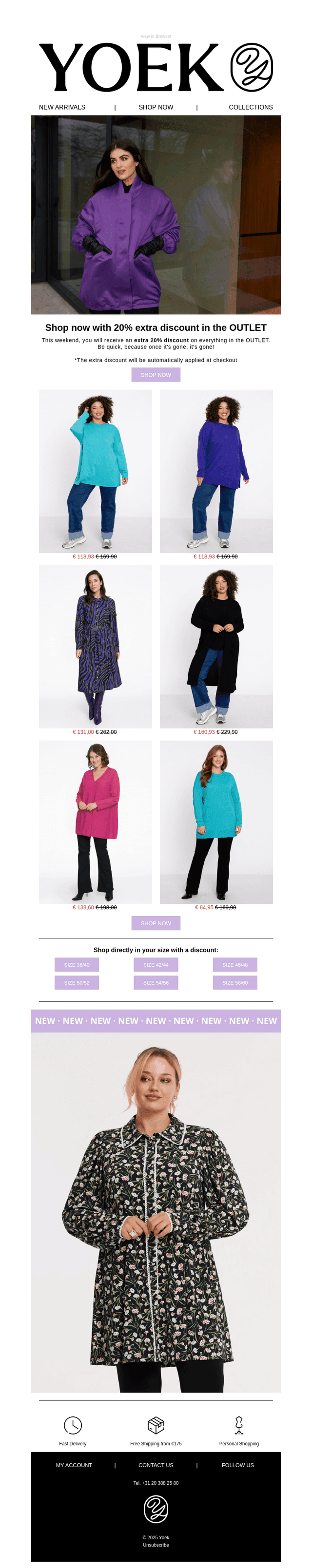 This weekend only: 20% extra discount in the OUTLET