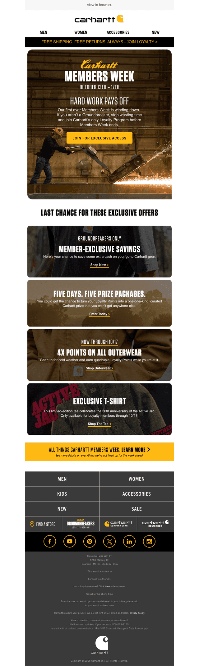 Carhartt email from Fri, Oct 17, 2025