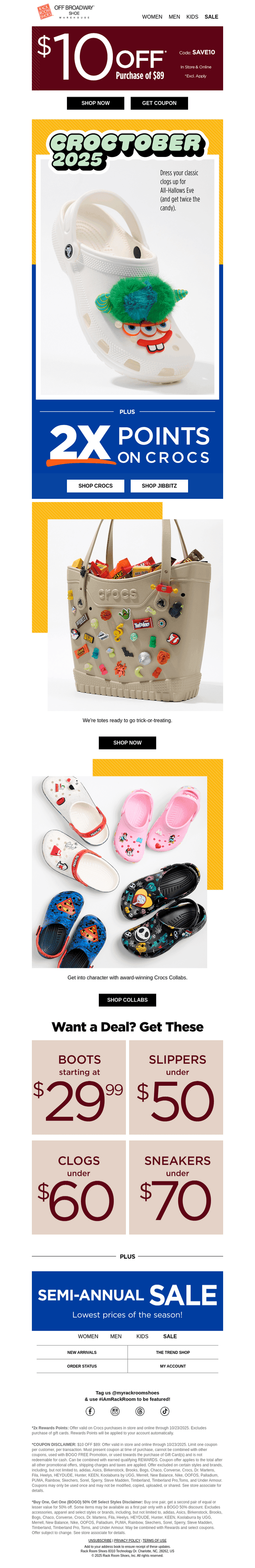 Reward Reminder: 2X Points on Crocs