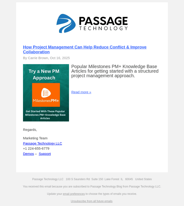 Passage Technology email from Fri, Oct 17, 2025