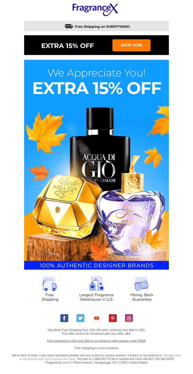 ☺Because we appreciate you, use this promo code!