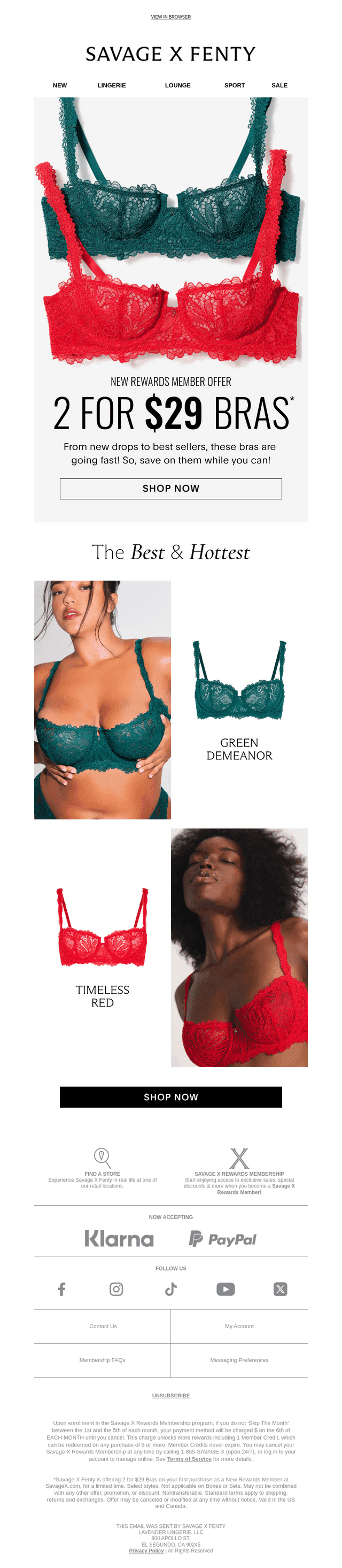 Just For You: 2 for $29 Bras