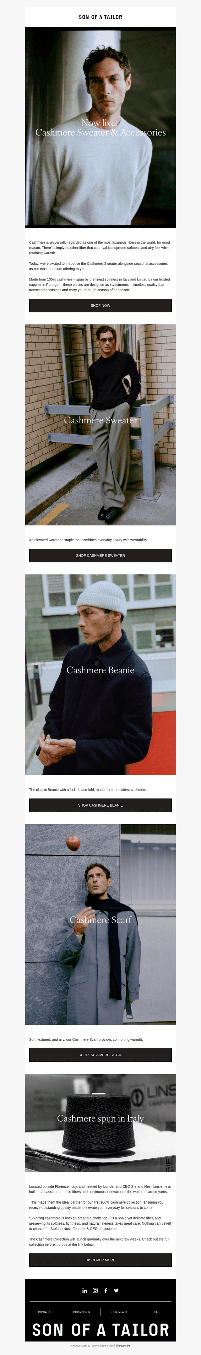 Now live: Cashmere Sweater & Accessories